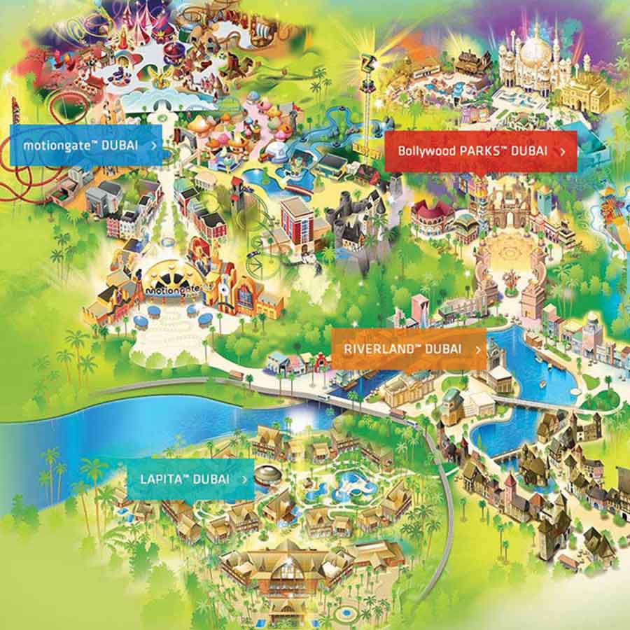 Dubai Parks Map