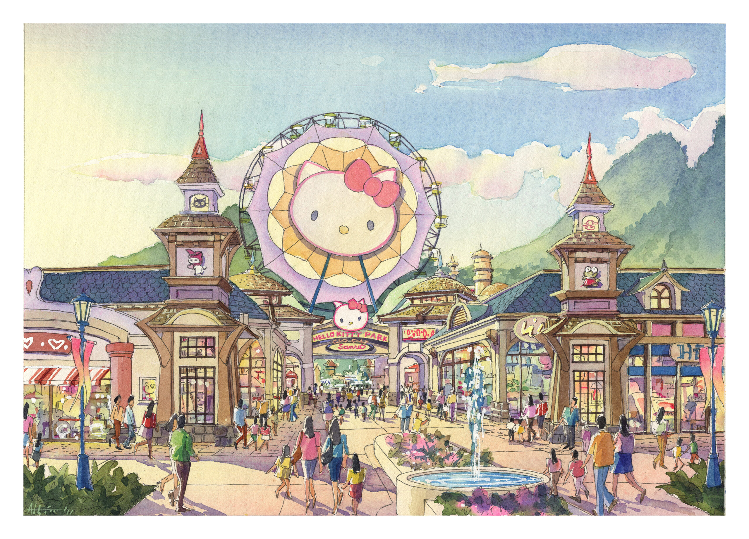 Hello Kitty Park ENtrance Ferris Wheel Concept