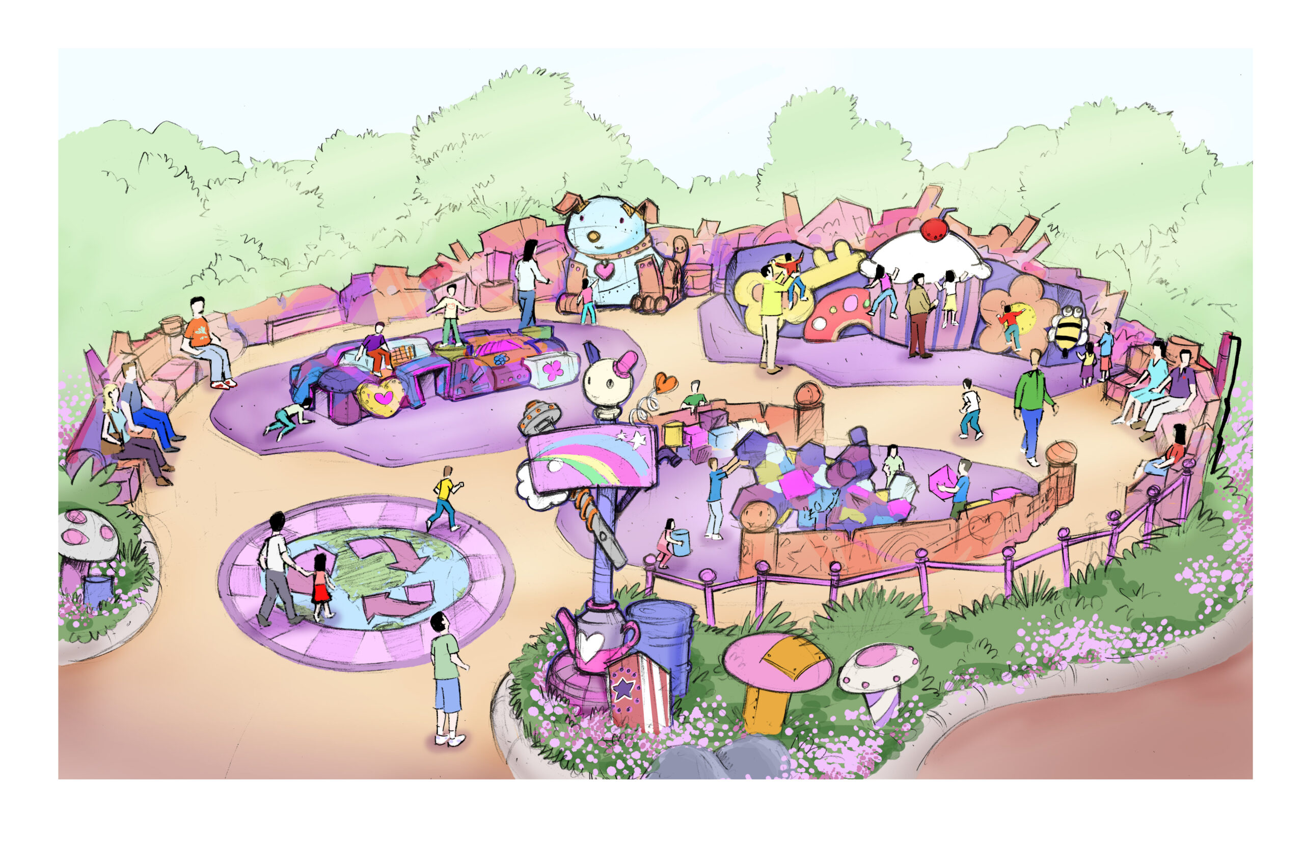 Hello Kitty Park Recycling Concept