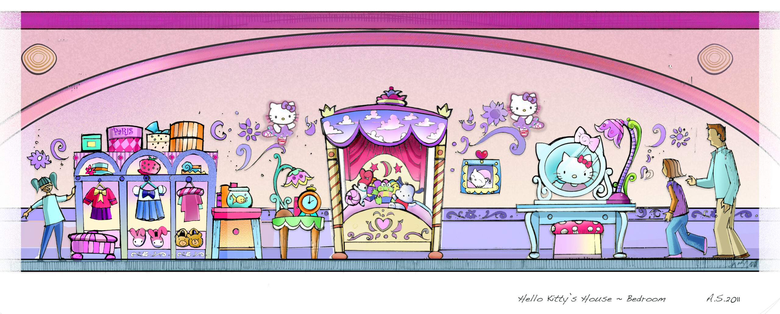 Hello Kitty Park Bedroom Concept Art