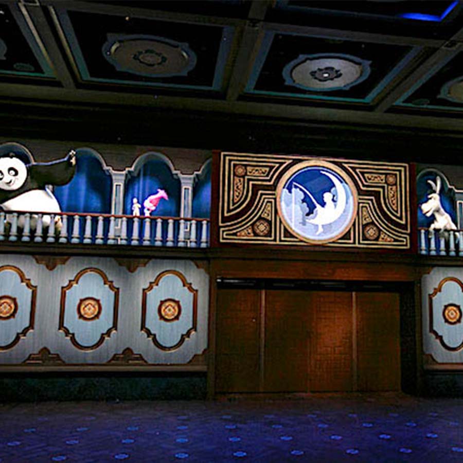 Universal Studios Hollywood DreamWorks Theater Kung Fu Panda Pre Show Lobby
